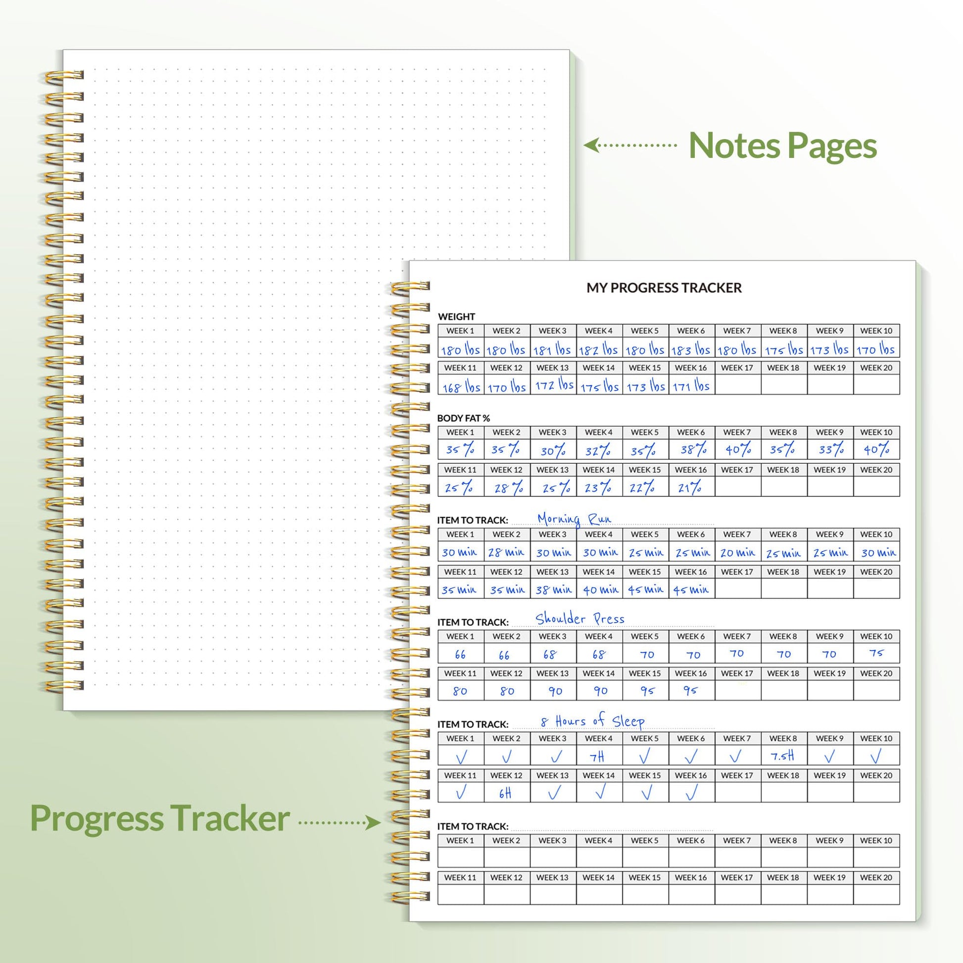 Fitness Journal Workout Planner for Women & Men, A5 (6.4" x 8.3") Workout Journal Log Book Planner Gift for Track Gym Essentials, Home Workouts, Track Progress, Achieve Wellness Goals, Black - My Store