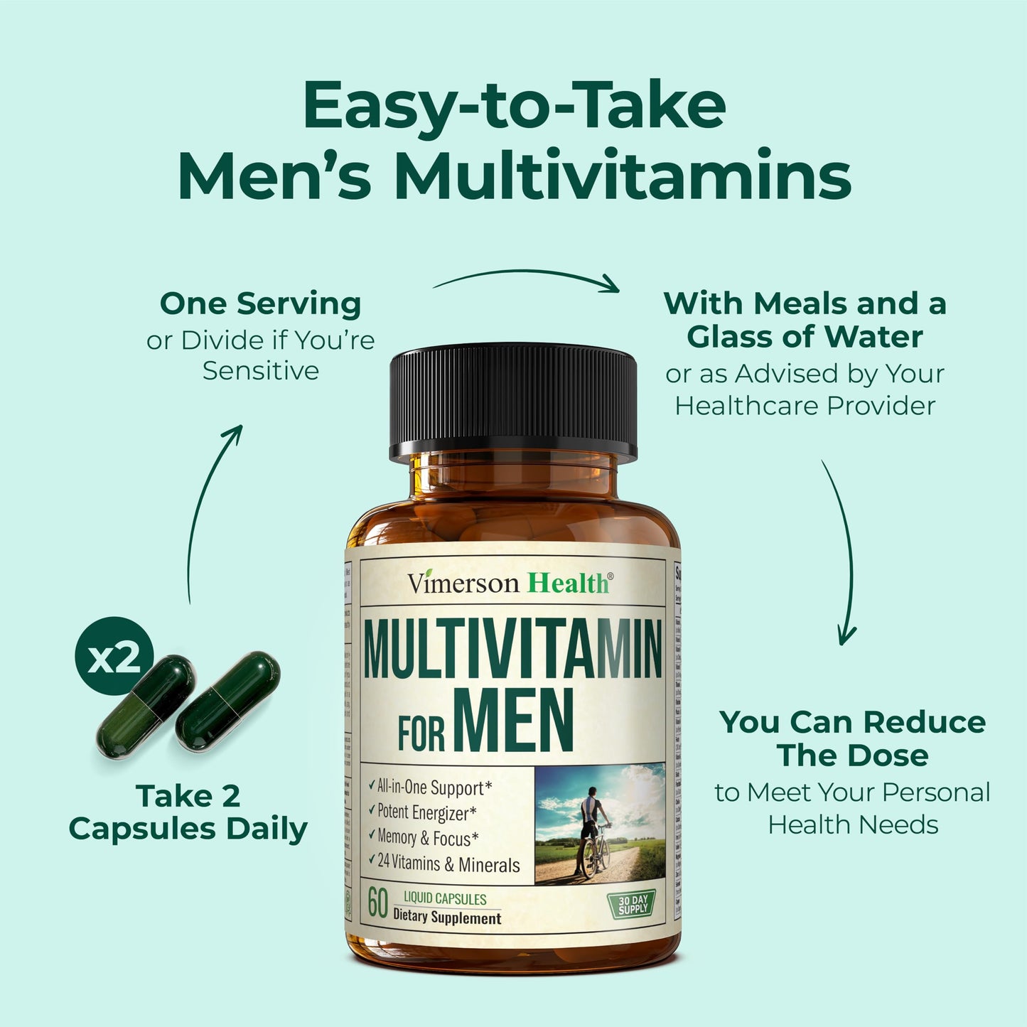 Multivitamin for Men – Methylated Mens Multivitamins & Multiminerals Capsules with Vitamin B12, A, D, C, Zinc, Magnesium & More for Complete Daily Support – High Potency Bioavailable Vitamins for Men - My Store