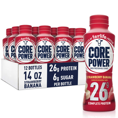 Core Power Protein Shake, Chocolate, 26g Bottle, 14oz, 12 Pack - My Store
