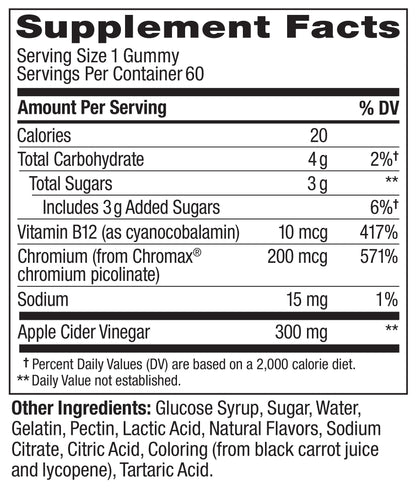 OLLY Metabolism Gummy Rings, Apple Cider Vinegar, Vitamin B12, Chromium, Energy and Digestive Health, Chewable Supplement, Apple Flavor - 30 Count