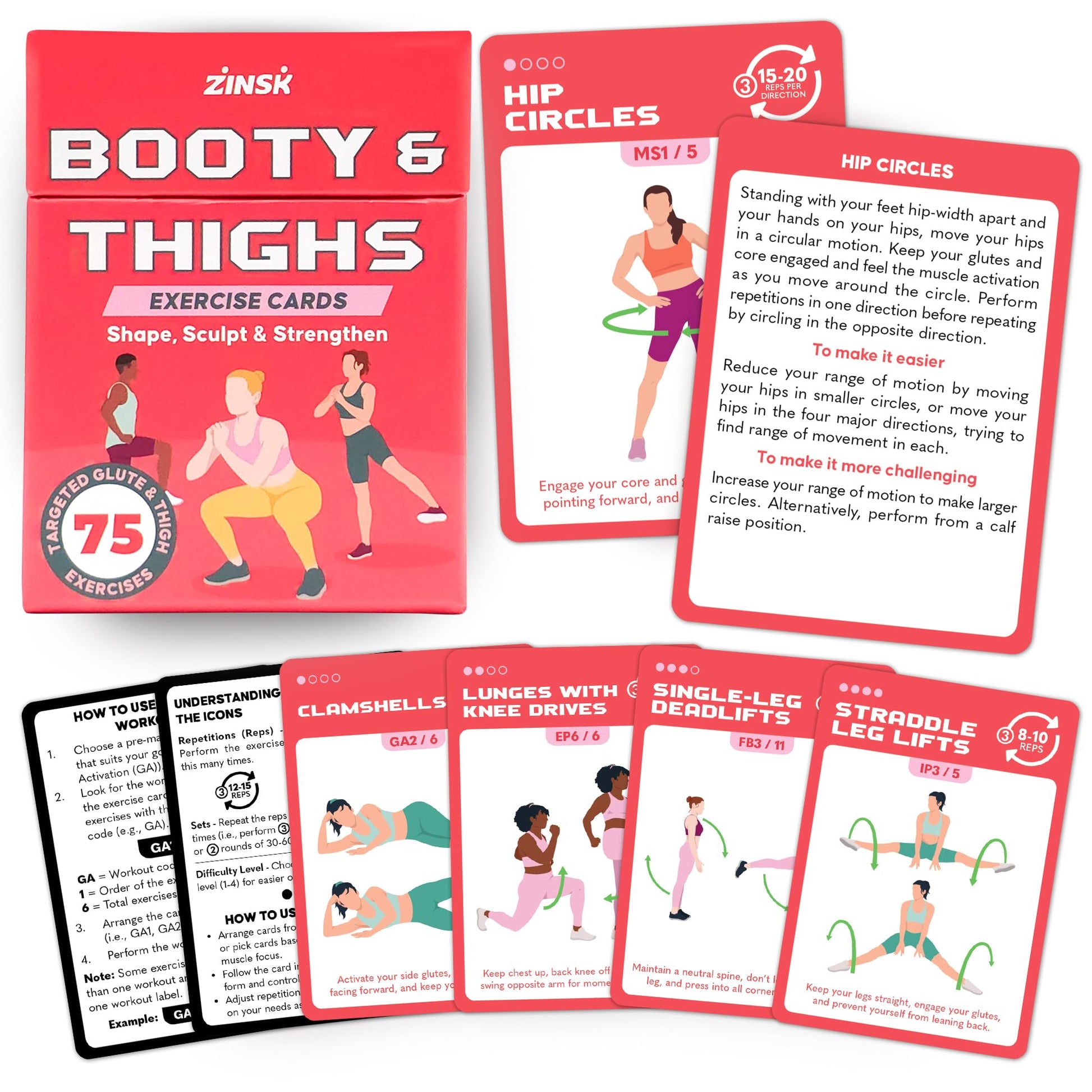 Abs and Core Exercise Cards – 75+ Workout Cards to Help Build Core Strength, Stability, Outdoor, Work from Home Fitness Workout - My Store