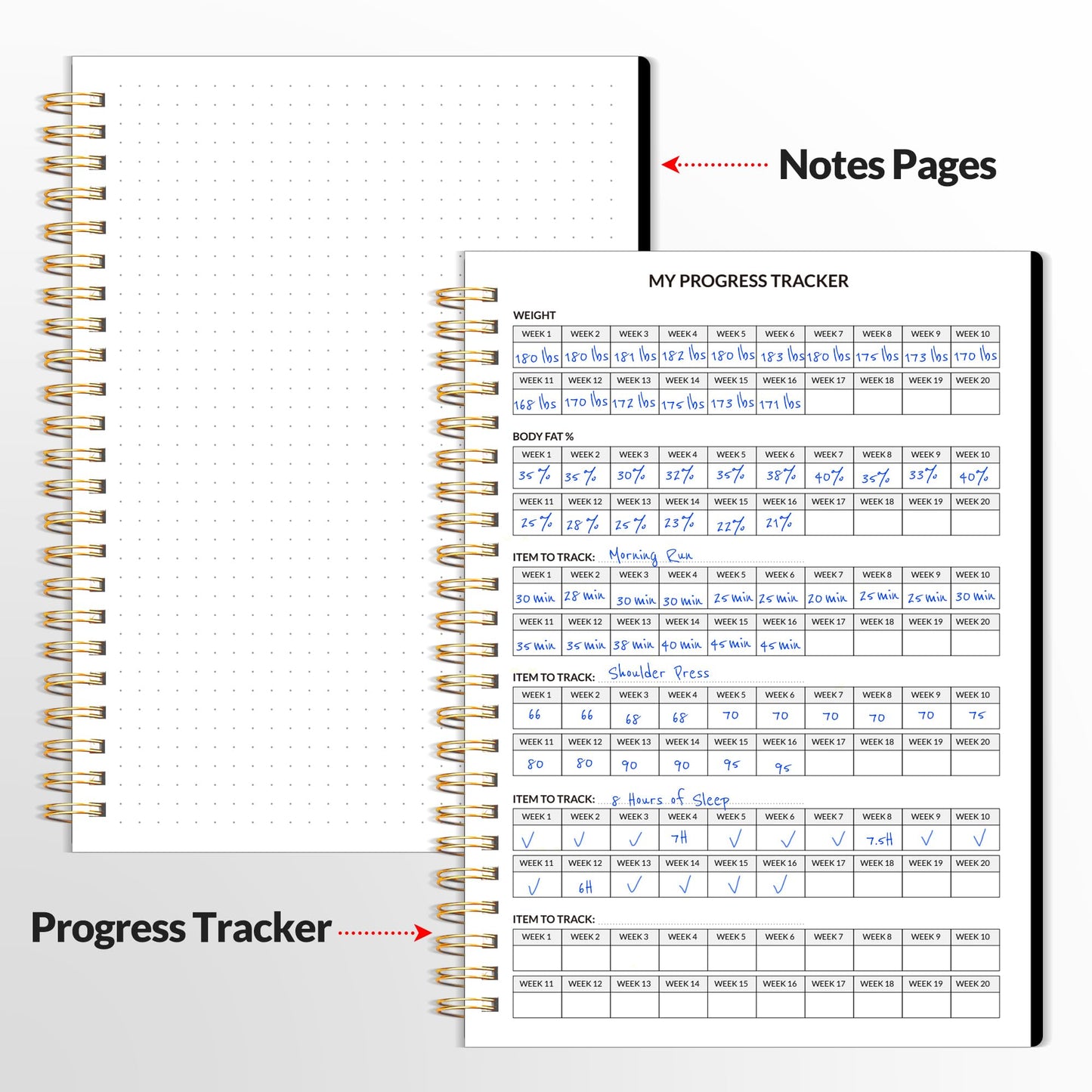 Fitness Journal Workout Planner for Women & Men, A5 (6.4" x 8.3") Workout Journal Log Book Planner Gift for Track Gym Essentials, Home Workouts, Track Progress, Achieve Wellness Goals, Black - My Store