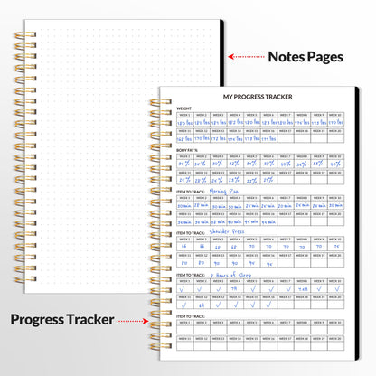 Fitness Journal Workout Planner for Women & Men, A5 (6.4" x 8.3") Workout Journal Log Book Planner Gift for Track Gym Essentials, Home Workouts, Track Progress, Achieve Wellness Goals, Black - My Store