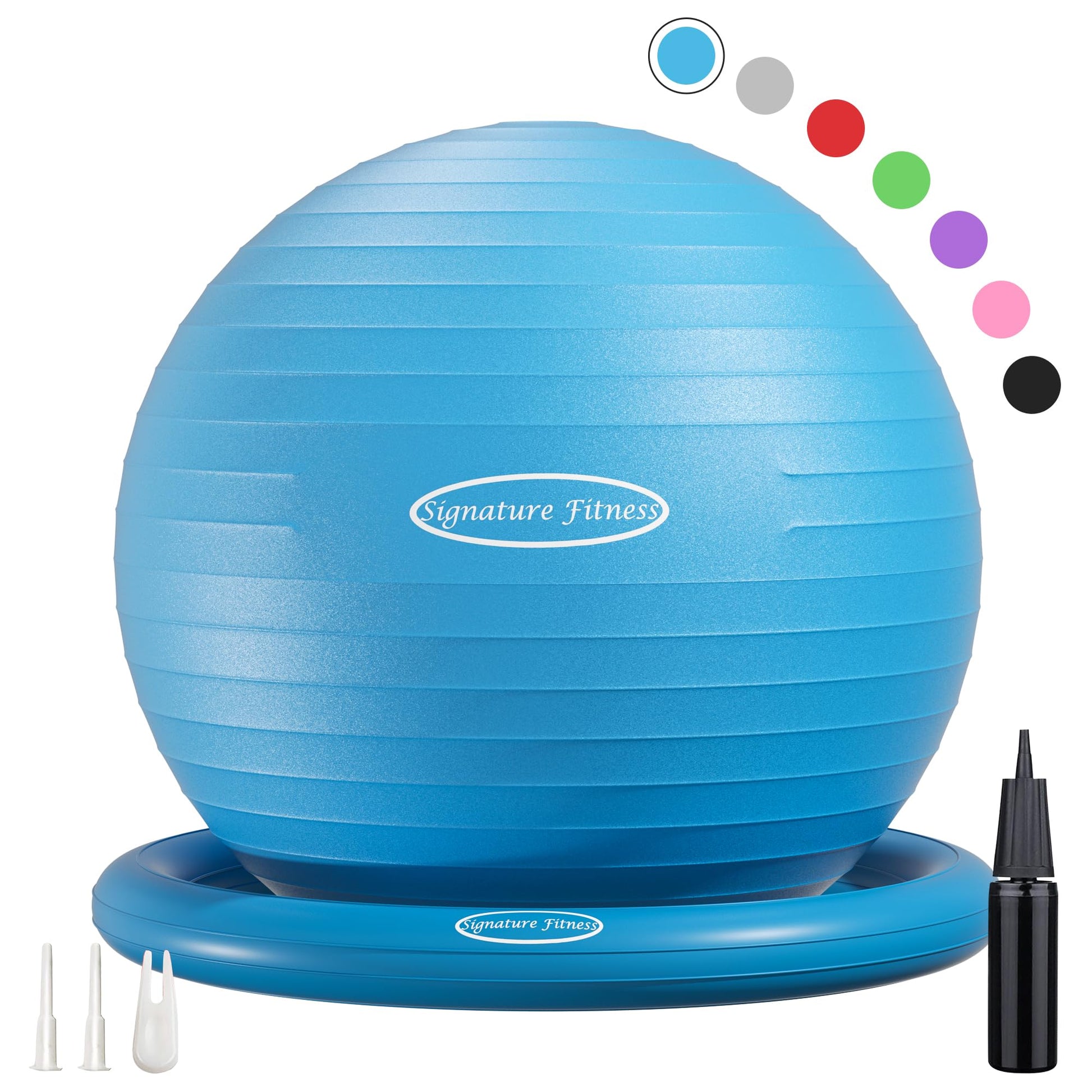 Anti-Burst and Slip Resistant Exercise Yoga Fitness Birthing Ball with Quick Pump, 2,000-Pound Capacity, Multiple Colors and Sizes - My Store