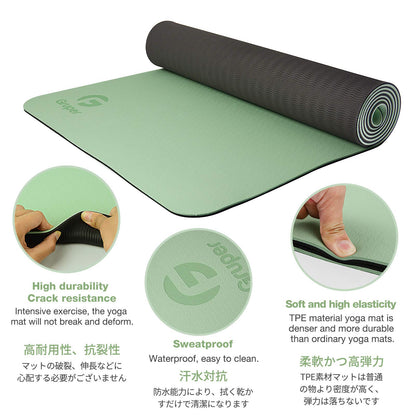 Yoga Mat Non Slip, Eco Friendly Fitness Exercise Mat with Carrying Strap,Pro Yoga Mats for Women,Workout Mats for Home, Pilates and Floor Exercises - My Store