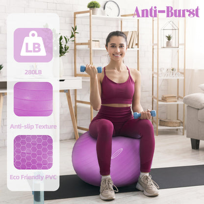 Anti-Burst and Slip Resistant Exercise Yoga Fitness Birthing Ball with Quick Pump, 2,000-Pound Capacity, Multiple Colors and Sizes - My Store