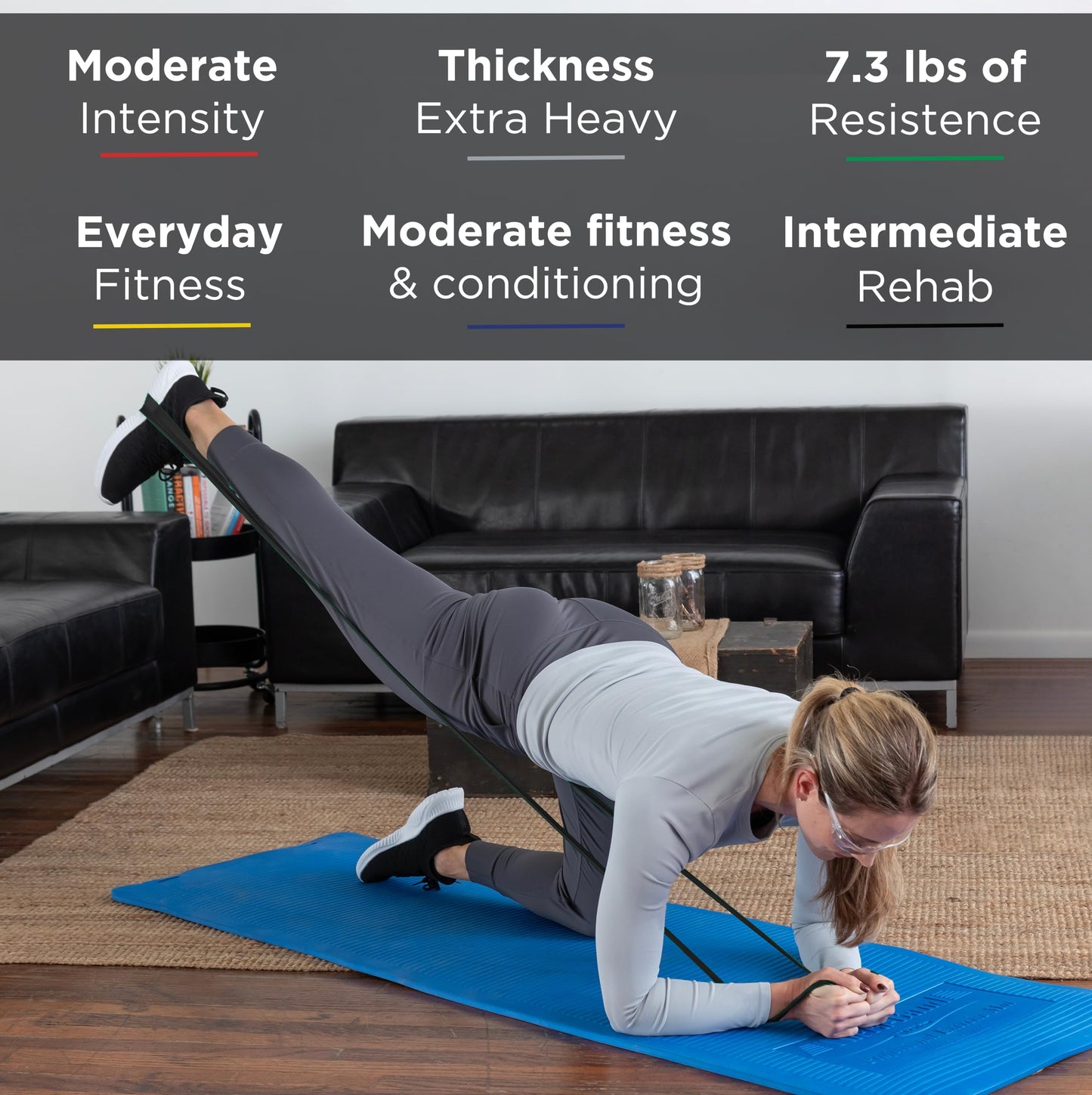 THERABAND Resistance Bands Set, Beginner Kit, Yellow, Red, Green, Non-Latex Elastic Bands for Exercise & Physical Therapy, Strength Training Bands for Upper & Lower Body Fitness - My Store