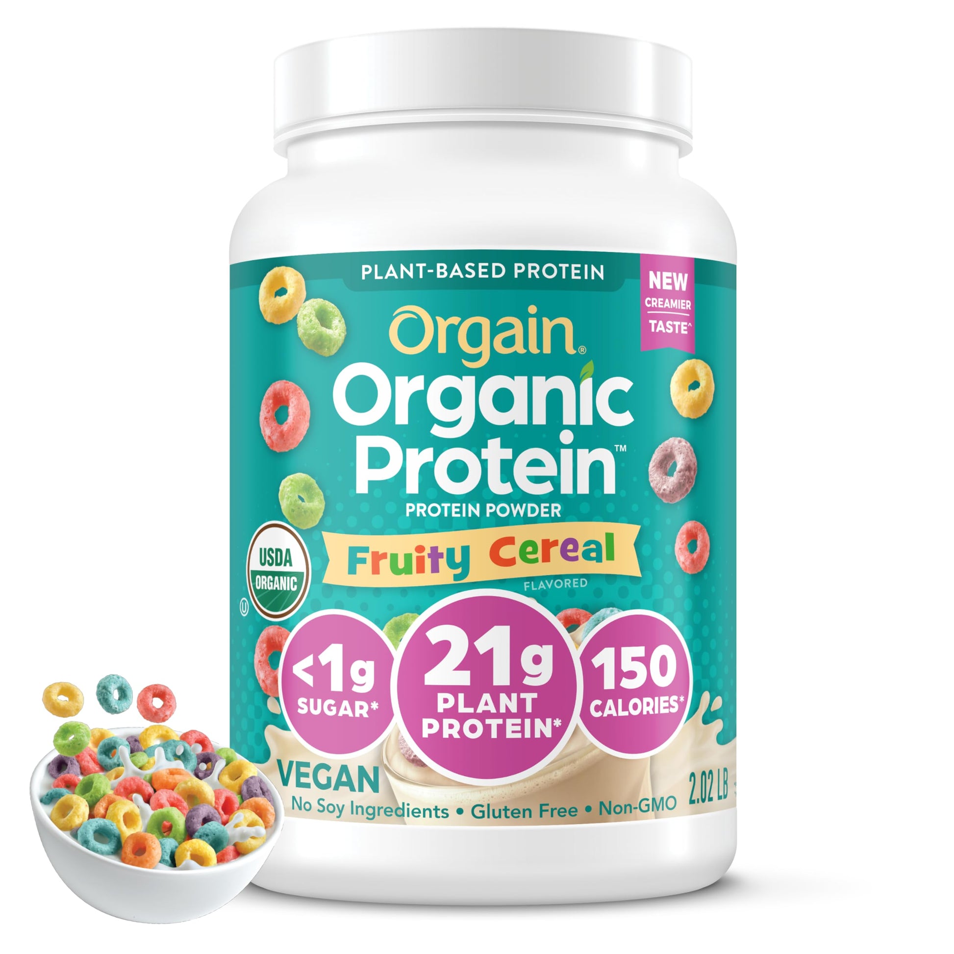 Orgain Organic Vegan Protein Powder, Vanilla Bean - 21g Plant Protein, 4g Prebiotic Fiber, No Lactose Ingredients, No Added Sugar, Non-GMO, For Shakes & Smoothies, 2.03 lb (Packaging May Vary) - My Store