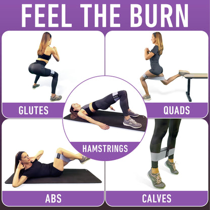 Resistance Bands for Working Out with Workout Bands Guide. 4 Booty Bands for Women Men Fabric Elastic Bands for Exercise Bands Resistance Bands for Legs Bands for Working Out Hip Thigh Glute Bands Set - My Store