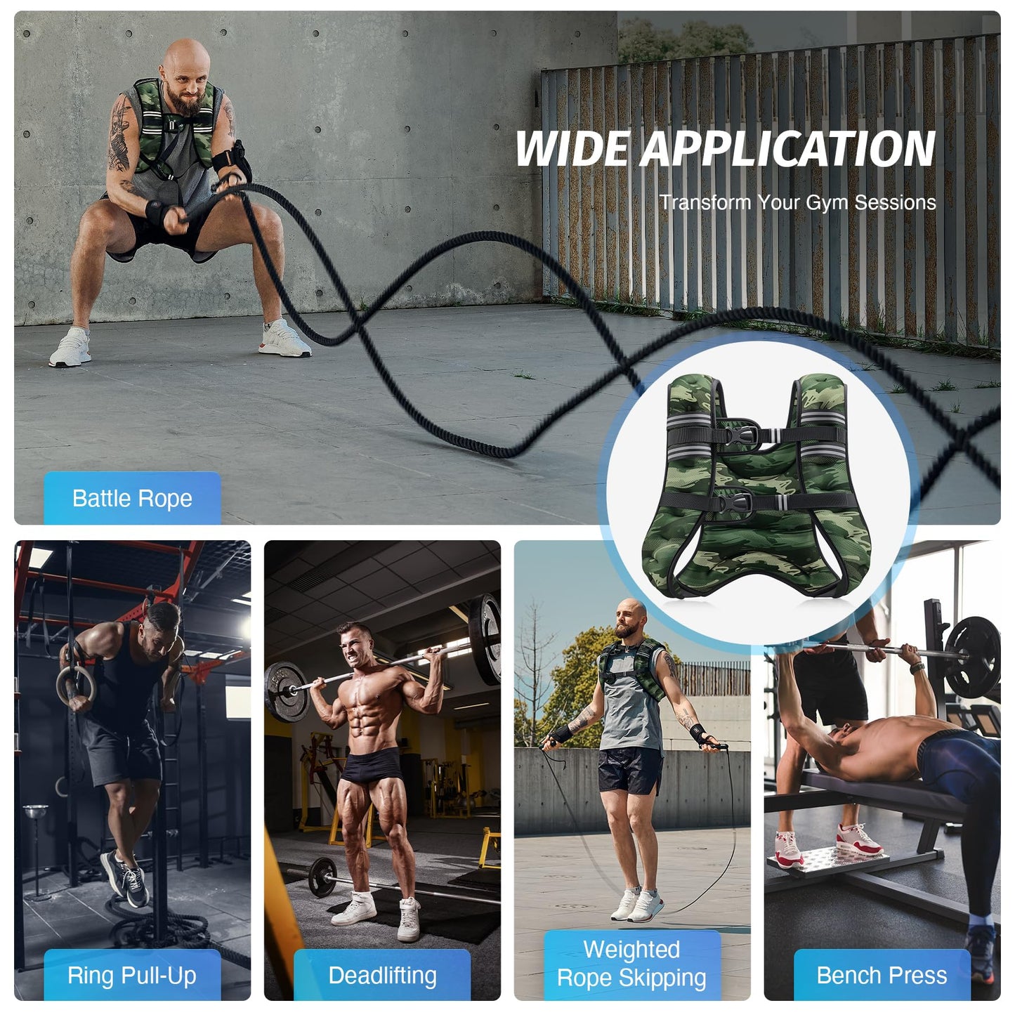 ZELUS Weighted Vest, 6lb/8lb/12lb/16lb/20lb/25lb/30lb Weight Vest with Reflective Stripe for Workout, Strength Training, Running, Fitness, Muscle Building, Weight Loss, Weightlifting - My Store