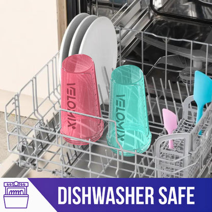 VELOMIX - 2 Pack- 28 oz Protein Shaker Bottles for Protein Mixes - 2x Wire Whisk | Leak Proof Shaker Cups for Protein Shakes | Protein Shaker Bottle Pack (Black/Transparent) - My Store