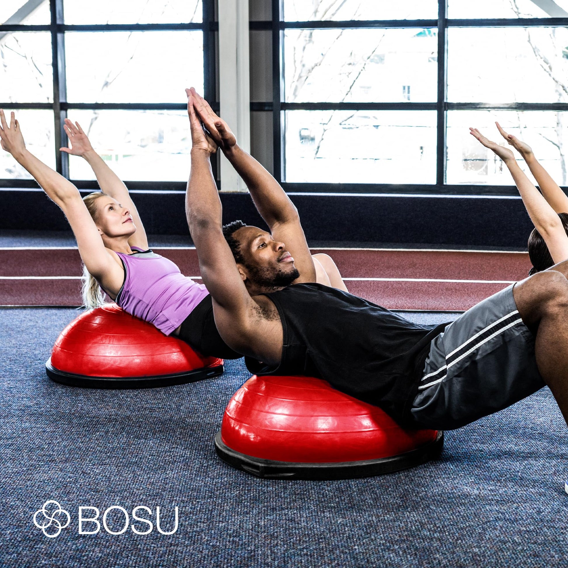 Bosu Balance Ball Exercise Trainer, Home Gym Equipment w/ Guided Workouts & Pump, 26", Blue - Inflatable Fitness Platform for Strength Training, Standing, Balancing, and Core Workout - My Store