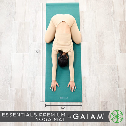 Gaiam Essentials Thick and Thin Yoga Mat Fitness & Exercise Mat with Easy-Cinch Carrier Strap - My Store