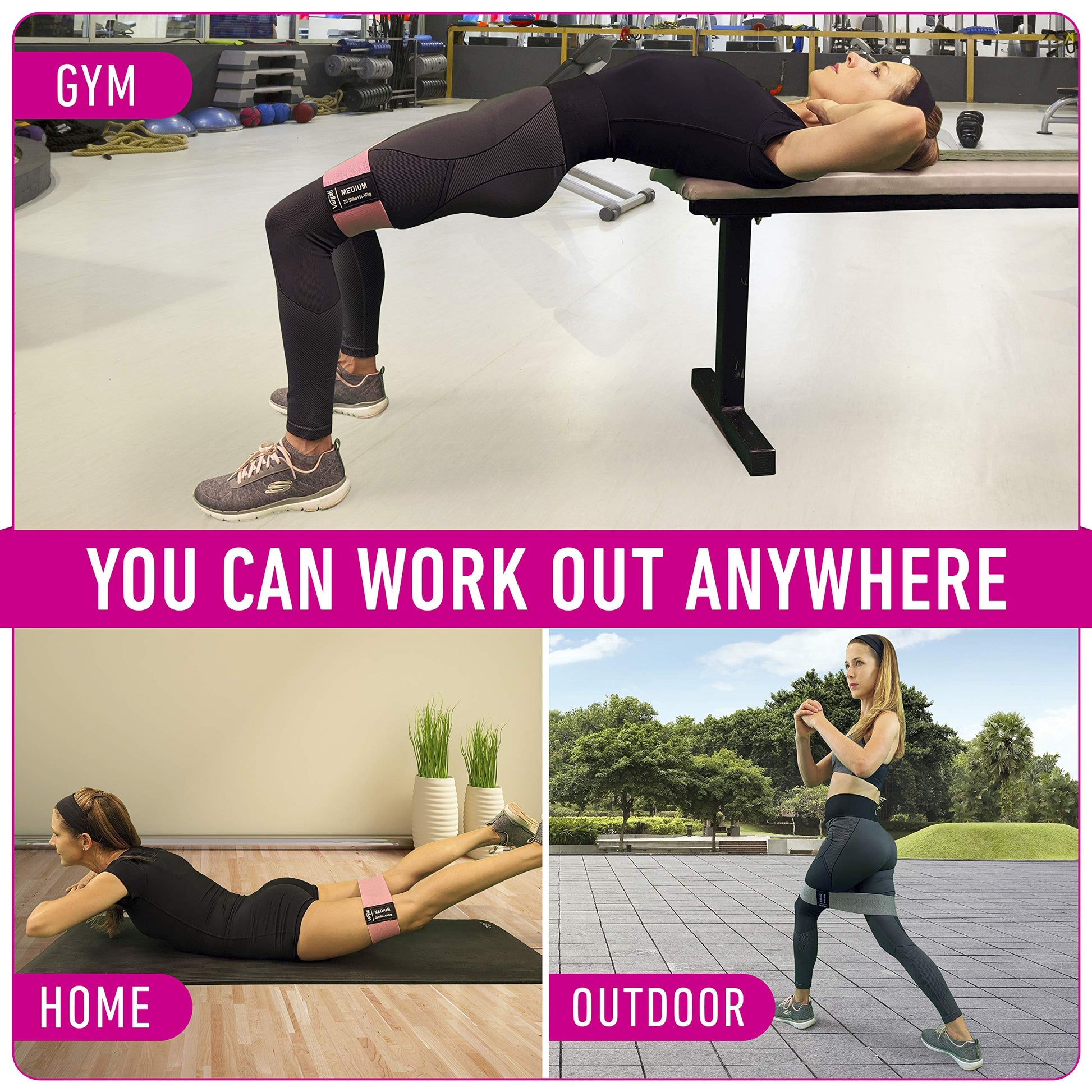 Resistance Bands for Working Out with Workout Bands Guide. 4 Booty Bands for Women Men Fabric Elastic Bands for Exercise Bands Resistance Bands for Legs Bands for Working Out Hip Thigh Glute Bands Set - My Store