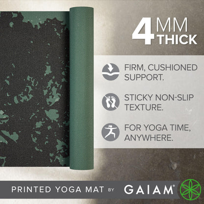 Gaiam Print Yoga Mat, Non Slip Exercise & Fitness Mat for All Types of Yoga, Pilates & Floor Exercises - My Store