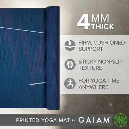 Gaiam Print Yoga Mat, Non Slip Exercise & Fitness Mat for All Types of Yoga, Pilates & Floor Exercises - My Store