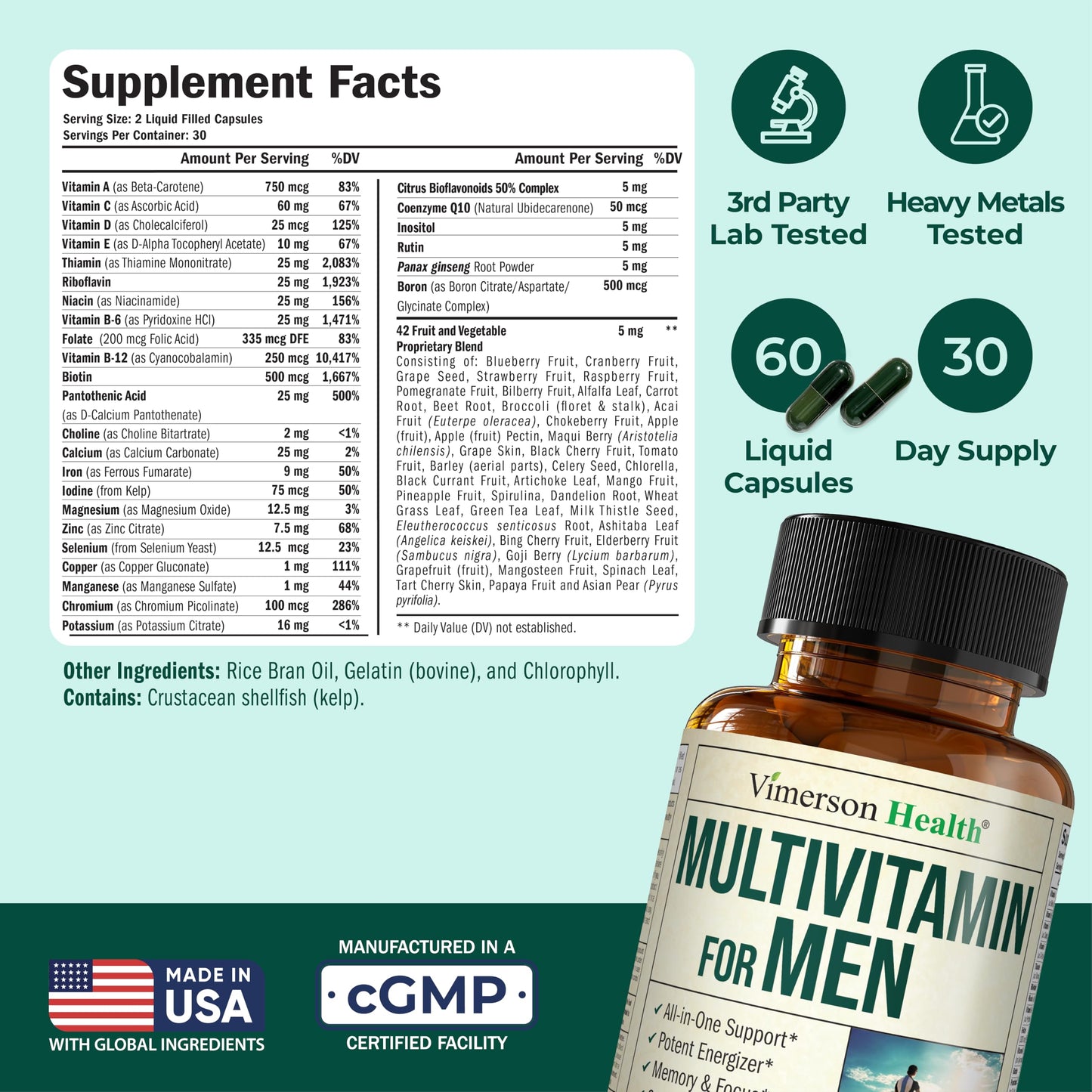 Multivitamin for Men – Methylated Mens Multivitamins & Multiminerals Capsules with Vitamin B12, A, D, C, Zinc, Magnesium & More for Complete Daily Support – High Potency Bioavailable Vitamins for Men - My Store