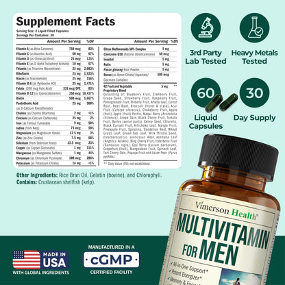 Multivitamin for Men – Methylated Mens Multivitamins & Multiminerals Capsules with Vitamin B12, A, D, C, Zinc, Magnesium & More for Complete Daily Support – High Potency Bioavailable Vitamins for Men - My Store