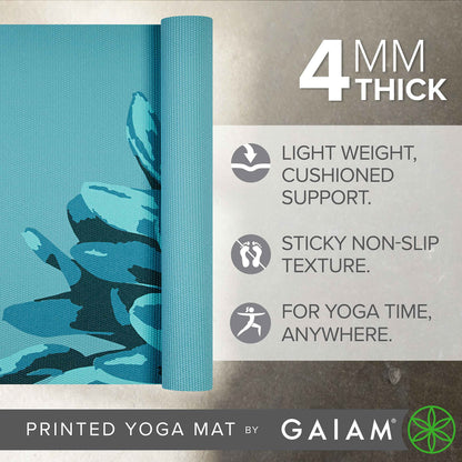 Gaiam Print Yoga Mat, Non Slip Exercise & Fitness Mat for All Types of Yoga, Pilates & Floor Exercises - My Store
