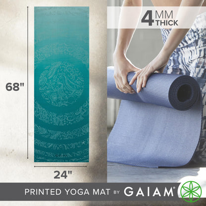 Gaiam Print Yoga Mat, Non Slip Exercise & Fitness Mat for All Types of Yoga, Pilates & Floor Exercises - My Store