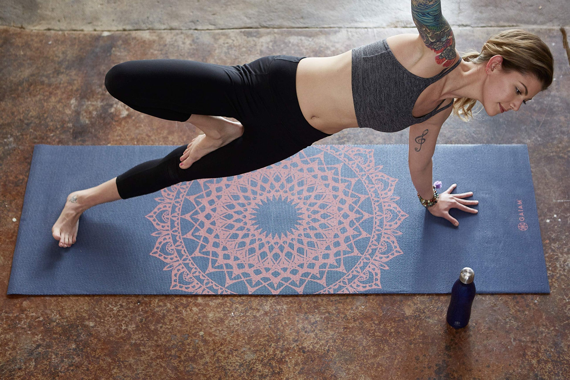 Gaiam Print Yoga Mat, Non Slip Exercise & Fitness Mat for All Types of Yoga, Pilates & Floor Exercises - My Store