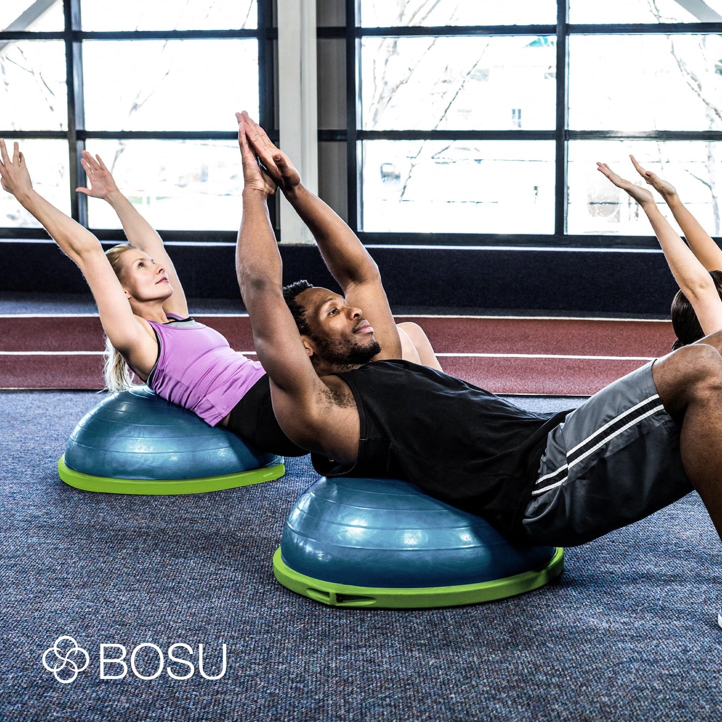 Bosu Balance Ball Exercise Trainer, Home Gym Equipment w/ Guided Workouts & Pump, 26", Blue - Inflatable Fitness Platform for Strength Training, Standing, Balancing, and Core Workout - My Store