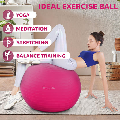 Anti-Burst and Slip Resistant Exercise Yoga Fitness Birthing Ball with Quick Pump, 2,000-Pound Capacity, Multiple Colors and Sizes - My Store