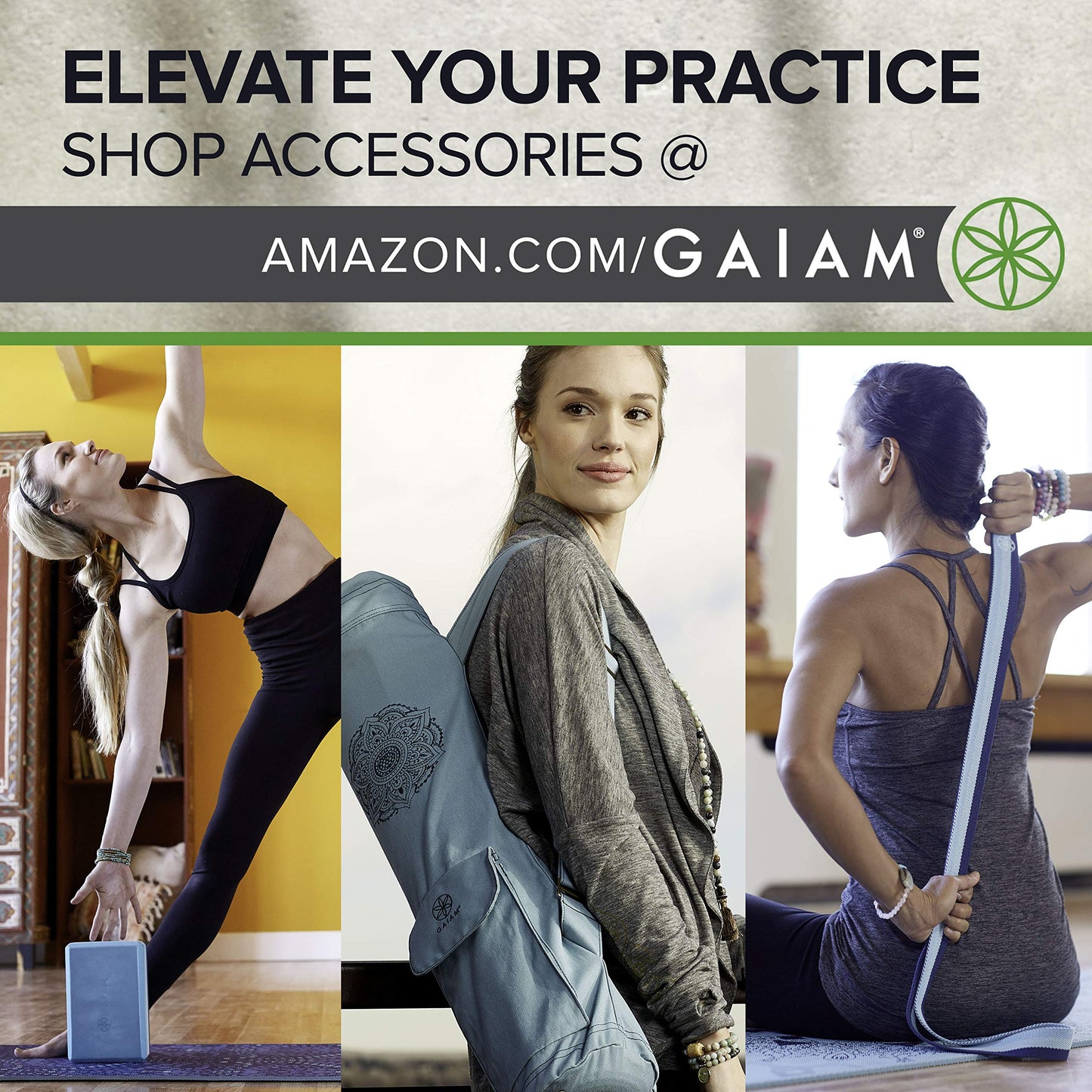 Gaiam Print Yoga Mat, Non Slip Exercise & Fitness Mat for All Types of Yoga, Pilates & Floor Exercises - My Store