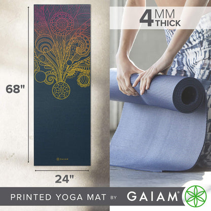 Gaiam Print Yoga Mat, Non Slip Exercise & Fitness Mat for All Types of Yoga, Pilates & Floor Exercises - My Store